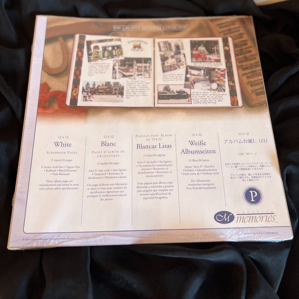 Creative Memories 12x12 White Scrapbook pages - 15 sheets. NWOT